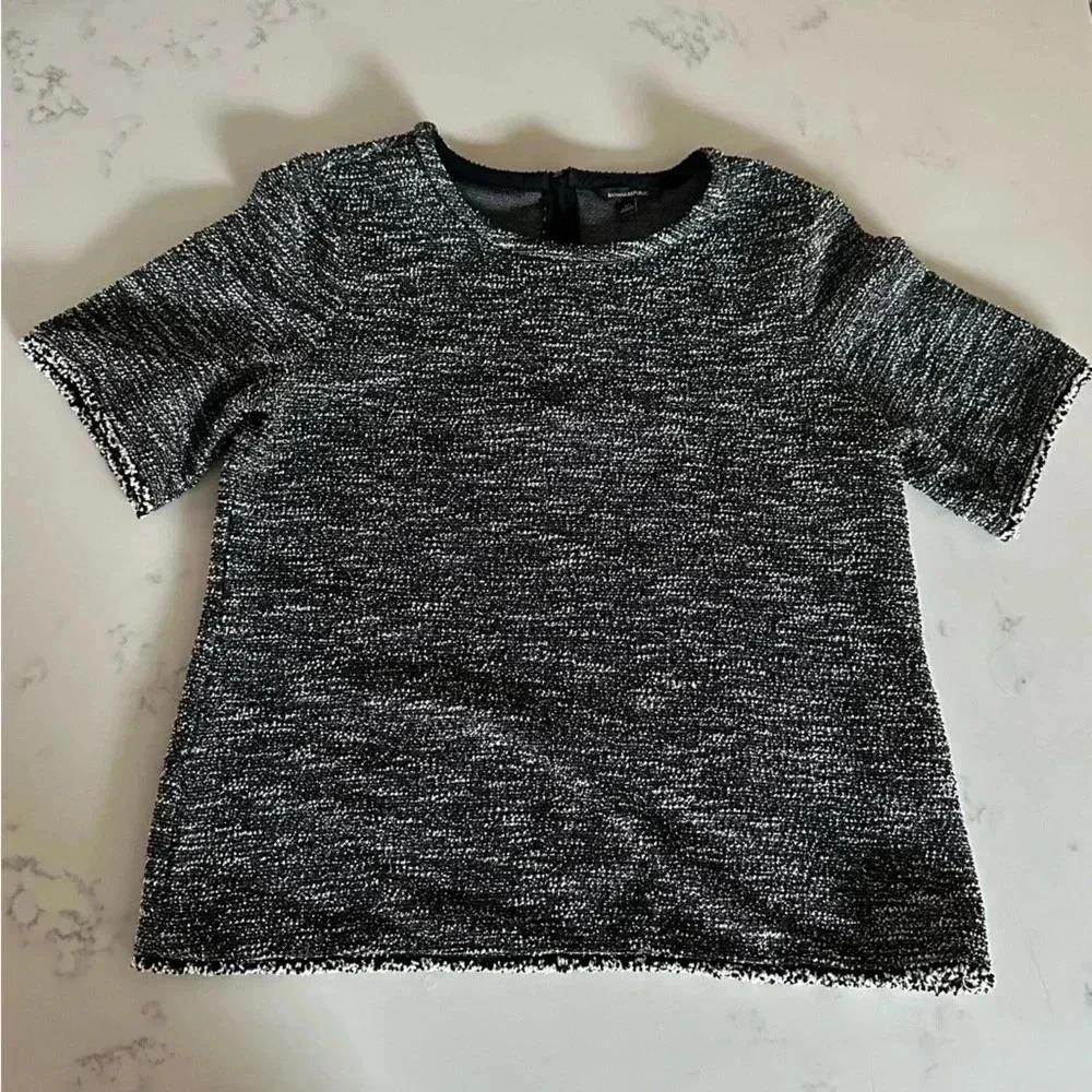 Banana Republic Tinsel Tweed Short Sleeve Blouse Size Medium Holiday-B40